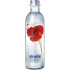 Minerālūdens AKVILE, viegli gāzēts, stiklā, 0,33l (DEP) (puķes) ( Gab. x 24 )