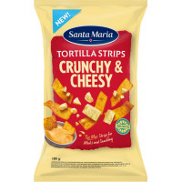 Kraukšķīgi kukurūzas čipsi (strēmelītes) ar siera garšu 185g, Santa Maria