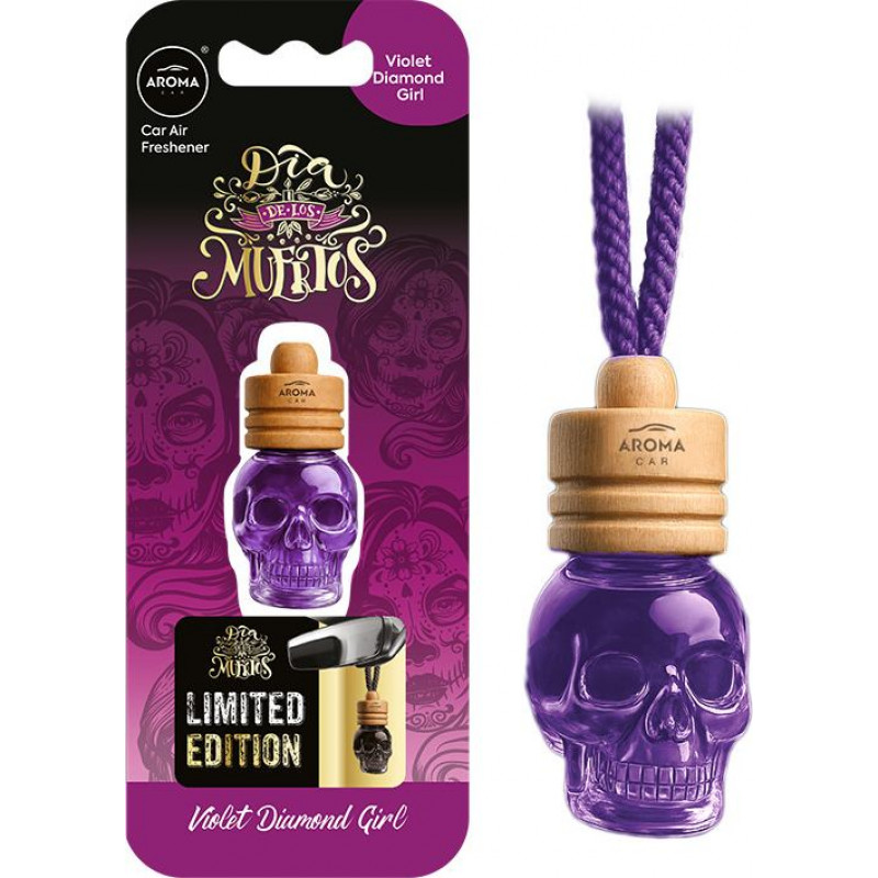 Aroma Car gaisa atsvaidzinātājs, Violet Diamond Girl Skull, pudelīte, 6,5ml