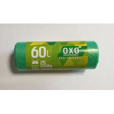 Atkritumu maisi BIO, zaļi, HDPE, 60L, 60x70cm 13mk, 25 gab. ( Gab. x 2 )