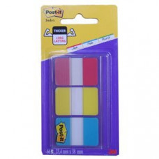 3M Indeksi 3M Post-it 25x38mm sark/dzelt/zila krāsas,  66 gab.