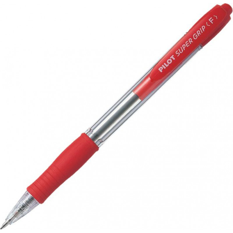Lodīšu pildspalva PILOT SUPER GRIP 0.7mm sarkana tinte