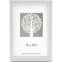 Foto rāmis, plastmasas, A4, 21x29,7 cm, baltā krāsā