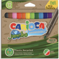 Flomasteri CARIOCA Jumbo EcoFamily, 12 krāsas