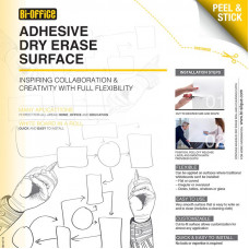 Plēve - pielīmējama baltā tāfele BI-OFFICE DRY ERASE SURFACE 60 x 90 cm, balta krāsa