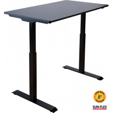 Galds ar regulējamo augstumu SUN-FLEX®EASYDESK ELITE, elektrisks, viens motors, melns, galda virsma melna, 120x60cm