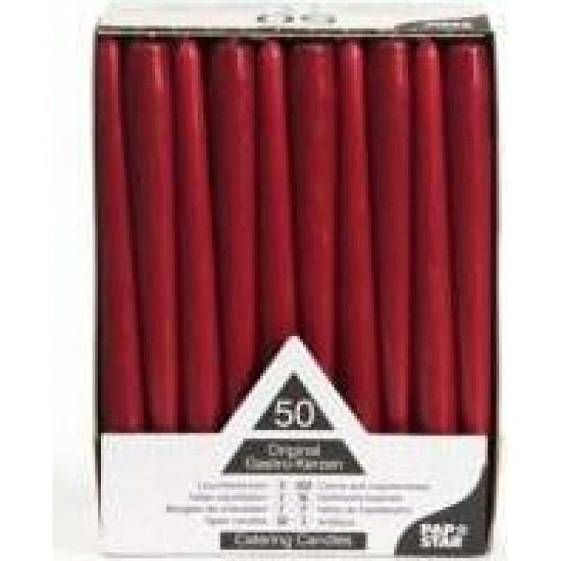 Galda sveces, D 2,2 x 25 cm, bordo, 50 gab.
