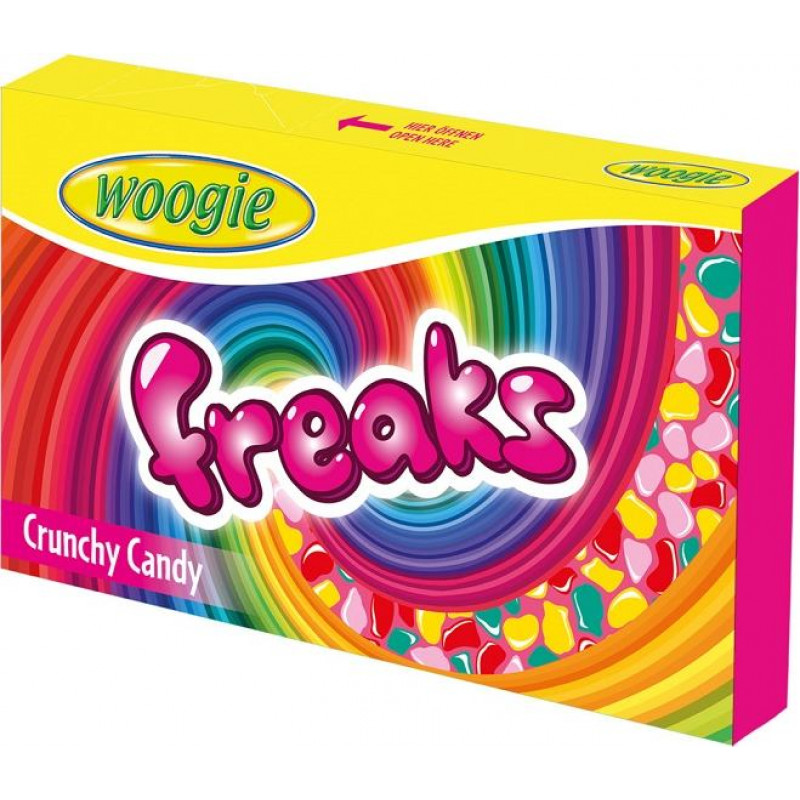 Woogie Cukura dražejas ar augļu garšu WOOGIE Freaks, 150g ( Gab. x 12 )