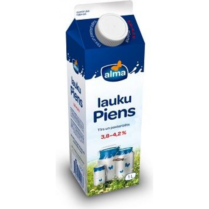 *Piens ALMA lauku, 3,8%-4,2%, 1l ( Gab. x 3 )