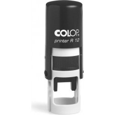 Zīmogs COLOP Printer R12, melns korpuss, zils spilventiņš