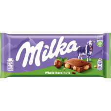 MILKA šokolādes tāfelīte ar veseliem lazdu riekstiem 100g DD