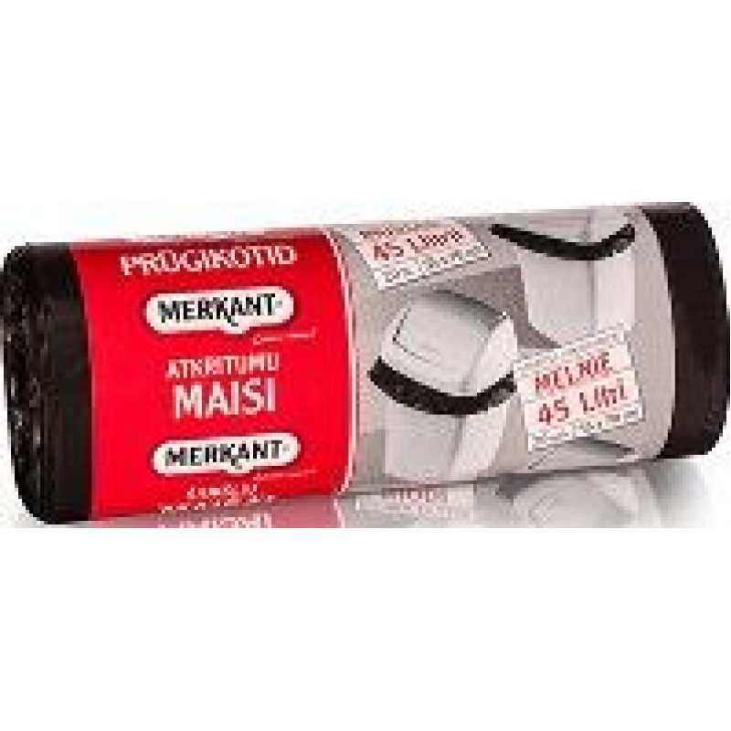 Atkritumu maisi 45l, 55x70cm, HDPE, 0,195kg, 12mk., 20 gab. Merkant ( Gab. x 7 )