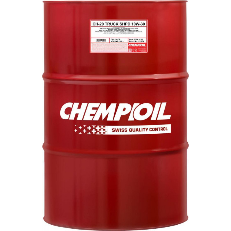 CHEMPIOIL Motoreļļa CH-20 TRUCK SHPD 10W-30, 208L