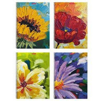Klade A4/80 lap. rūtiņu ar spir. PP vāks Flowers ErichKrause