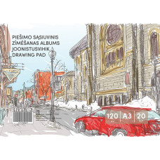 Zīmēšanas albums, 20 loksnes, A3, 120 gsm, vāks 130 gsm ( Gab. x 5 )