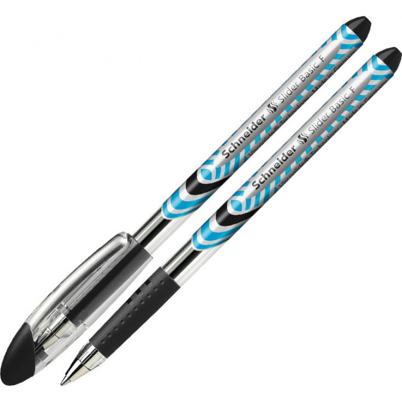 Lodīšu pildspalva SCHNEIDER SLIDER BASIC F, 0.3 mm, melna tinte ( Gab. x 2 )