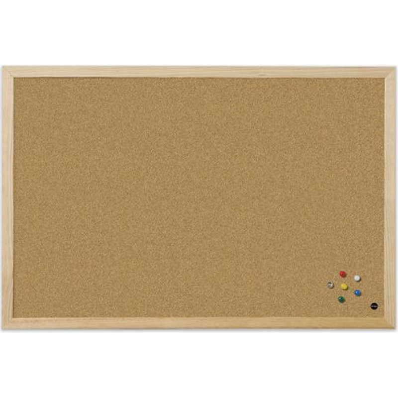 Korķa tāfele BI-OFFICE BUDGET 60x45, priedes rāmis