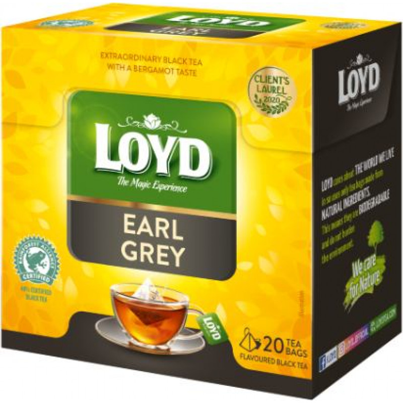 Melnā tēja LOYD Pyramids Early Grey, 20x2 g ( Iepak. x 2 )