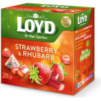 Augļu tēja LOYD Pyramids ar zemeņu un rabarberu garšu, 20x2 g ( Iepak. x 2 )