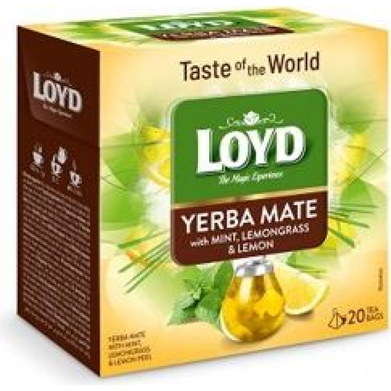 Yerba Mate tēja LOYD ar piparmētru, citronzāli un citronu g. 20gb. x 1.7g ( Gab. x 2 )
