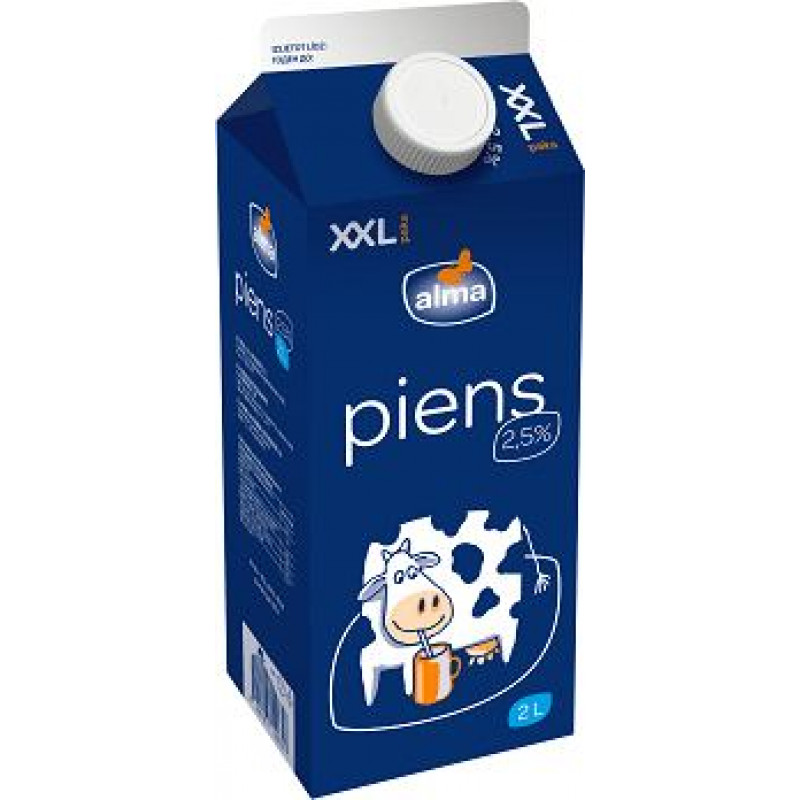 Piens ALMA, 2,5%, 2l ( Gab. x 2 )