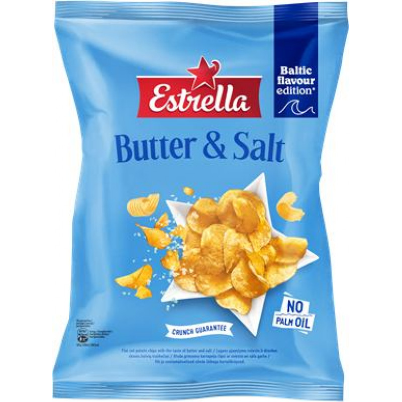 Čipsi Estrella ar sviesta un sāls garšu 170g ( Gab. x 2 )