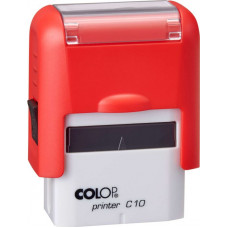 Zīmogs COLOP Printer C10, sarkans korpuss, zils spilventiņš