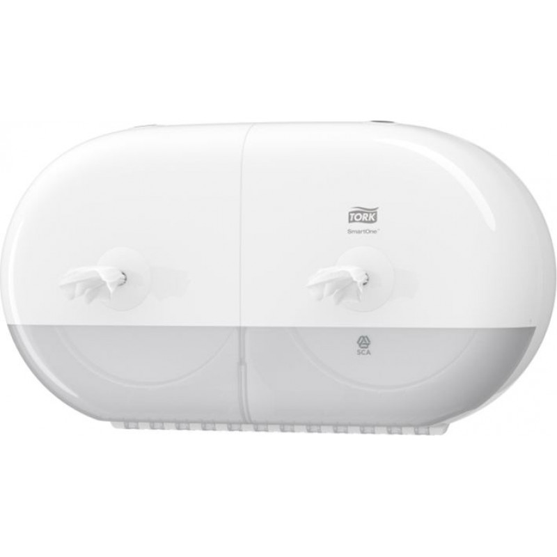 Tualetes papīra turētājs TORK Smartone Twin Mini 398 x 221 x 156 mm, baltā krāsā