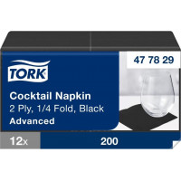 Bāra salvetes TORK, melnas, 24x24 cm, 200 gab., 2 slāņi, 477829