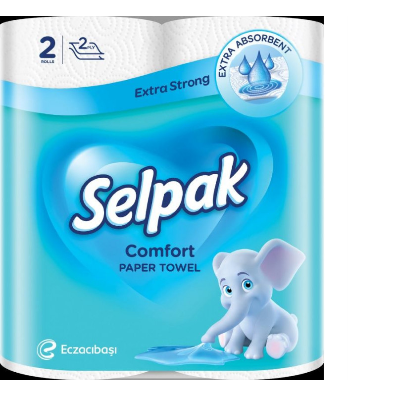 Papīra dvieļi SELPAK Comfort, 2 slāņi, 11.52m, 90 loksnes, 2 ruļļi ( Gab. x 2 )