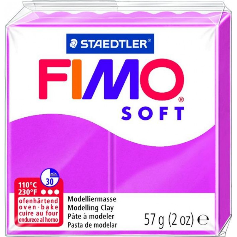 Cietējoša modelēšanas masa FIMO SOFT, 57 g, aveņu krāsa (raspberry red) ( Gab. x 2 )