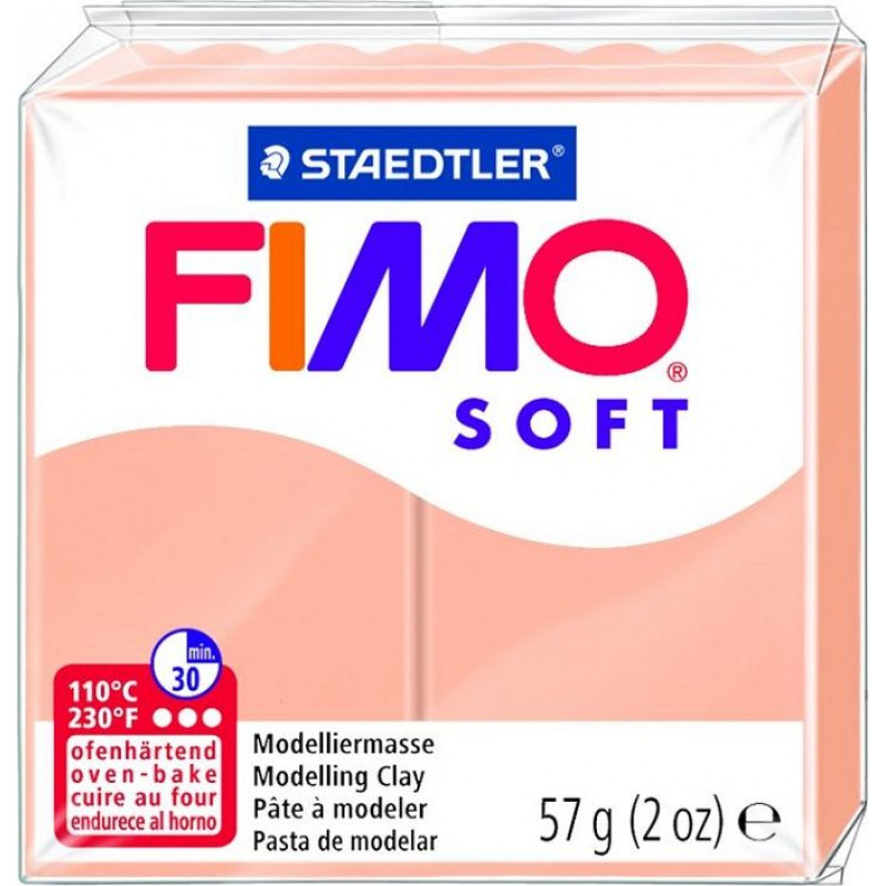 Cietējoša modelēšanas masa FIMO SOFT, 57 g, gaiši rozā krāsa (light flesh) ( Gab. x 2 )