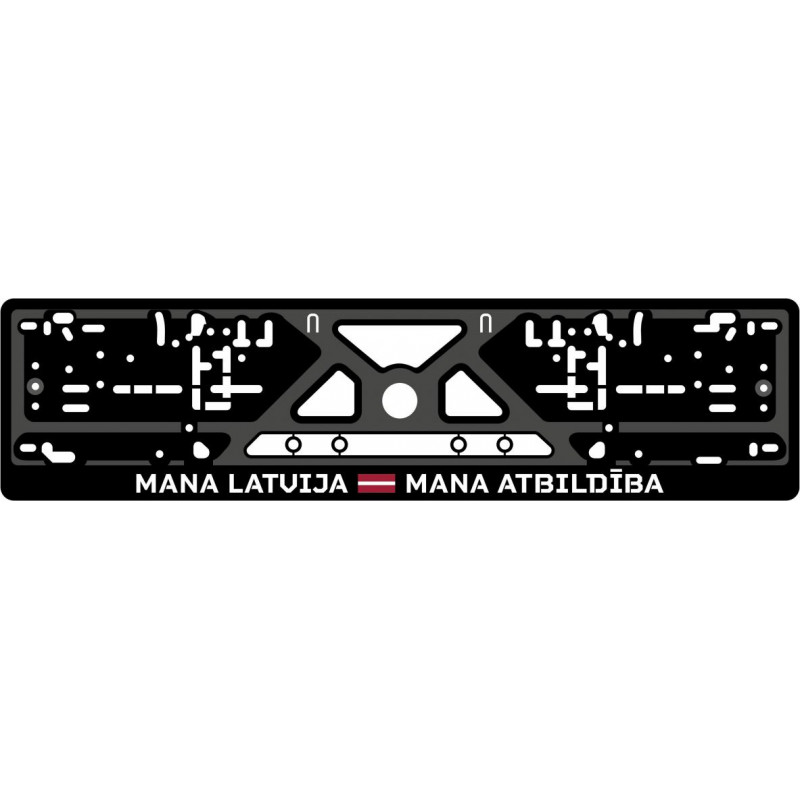 Auto numura turētājs, melns, Mana Latvija - Mana Atbildība