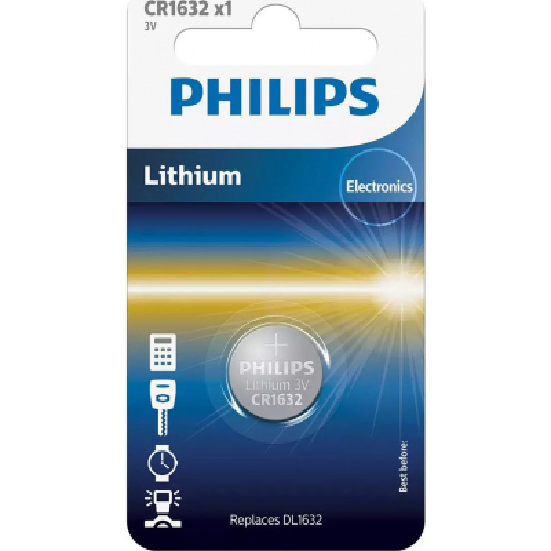 Baterija Philips CR1632 3V Litija 1gab
