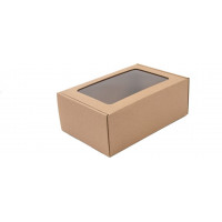 Superbox Dāvanu kastīte ar logu, brūna, A5 izmēra ( Gab. x 5 )