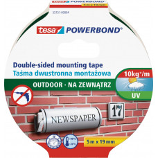 Montāžas līmlente tesa® Powerbond ārdarbiem, abpusēja, 5m x 19mm
