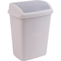 Atkritumu tvertne ar šūpoļveida vāku,10 L, marmora krāsā