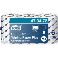Papīra dvieļi TORK Advanced Reflex M4, 2.sl., 450 lapiņas rullī, 19.4 x 33.5 cm, 151 m/rullī, baltā krāsā ( Gab. x 6 )
