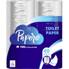 Papero Tualetes papīrs PAPERO, 3 slāņi, 12.76 m, 116 loksnes, 40 ruļļi