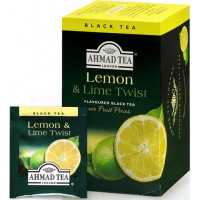 Melnā tēja AHMAD Alu Citrona un Laima tvists, 20 x 2 g maisiņi paciņā ( Gab. x 2 )