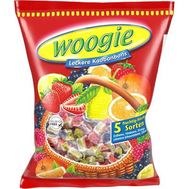 Woogie Košļājamās konfektes ar augļu garšu, 500g ( Iepak. x 2 )