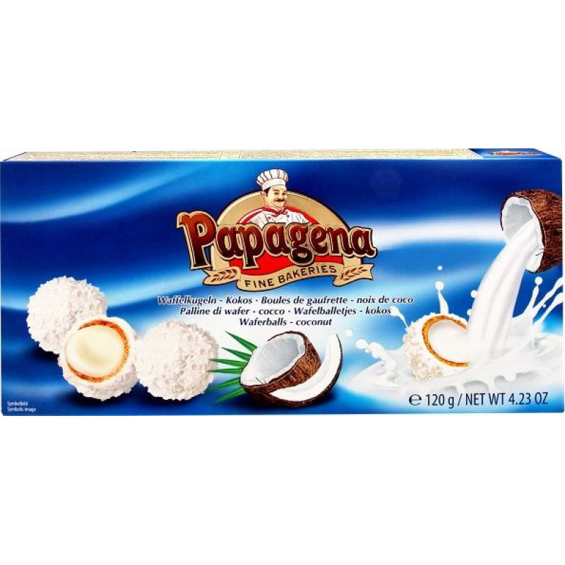 Vafeļu bumbiņas PAPAGENA ar kokosriekstu garšu, 120g ( Iepak. x 2 )