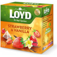 Augļu tēja LOYD Pyramids ar zemeņu un vaniļas garšu, 20x2 g ( Iepak. x 2 )
