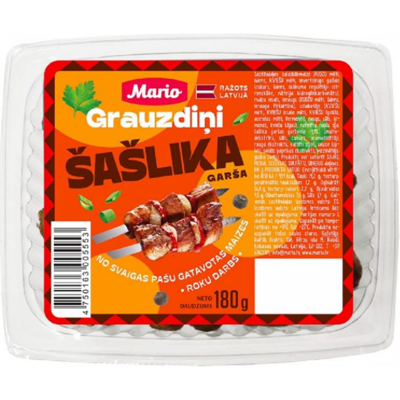 Grauzdiņi MARIO, ar šašlika garšu, 180g ( Gab. x 2 )