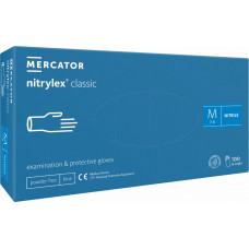 Cimdi nitrila Nitrylex Classic, bez pūdera, zili, M izm., 100gab