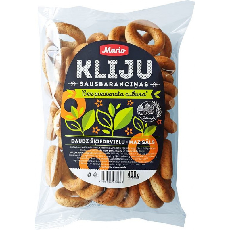Sausbaranciņas MARIO Kliju, 400g ( Gab. x 2 )
