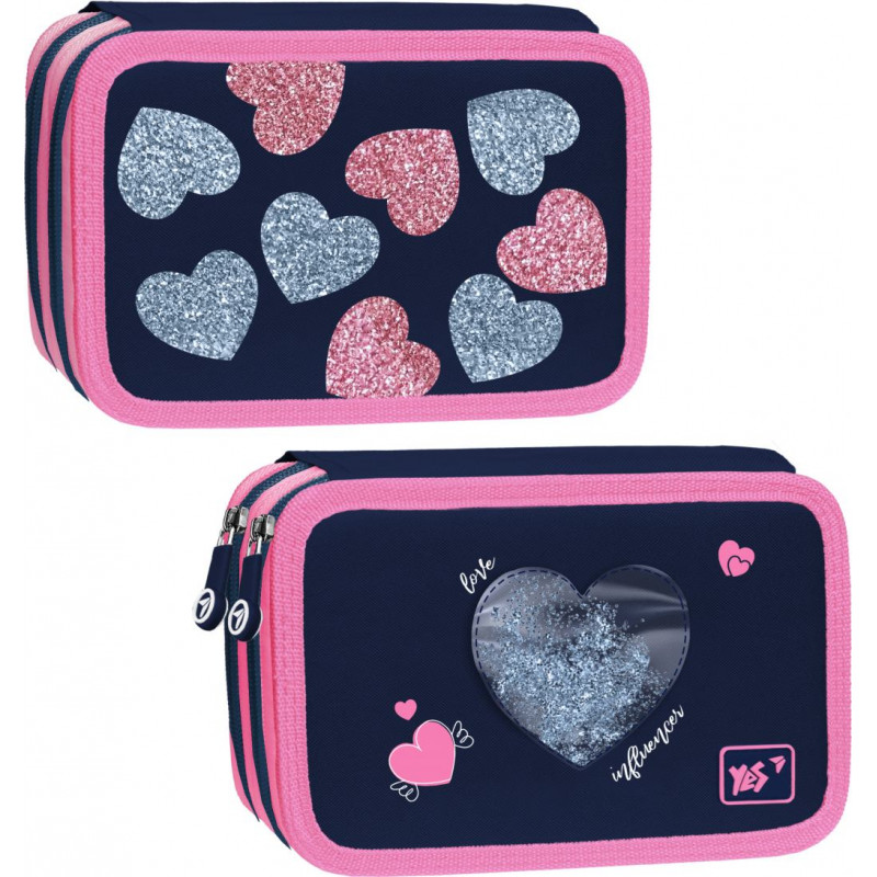 Cietais penālis ar diviem nodalījumiem YES HP-01 Bright Hearts