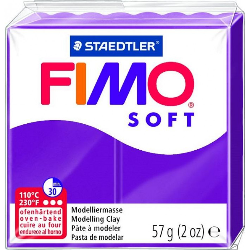 Cietējoša modelēšanas masa FIMO SOFT, 57 g, violetā krāsa ( Gab. x 2 )