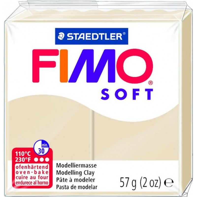 Cietējoša modelēšanas masa FIMO SOFT, 57 g, bēšā krāsa (Sahara sand) ( Gab. x 2 )