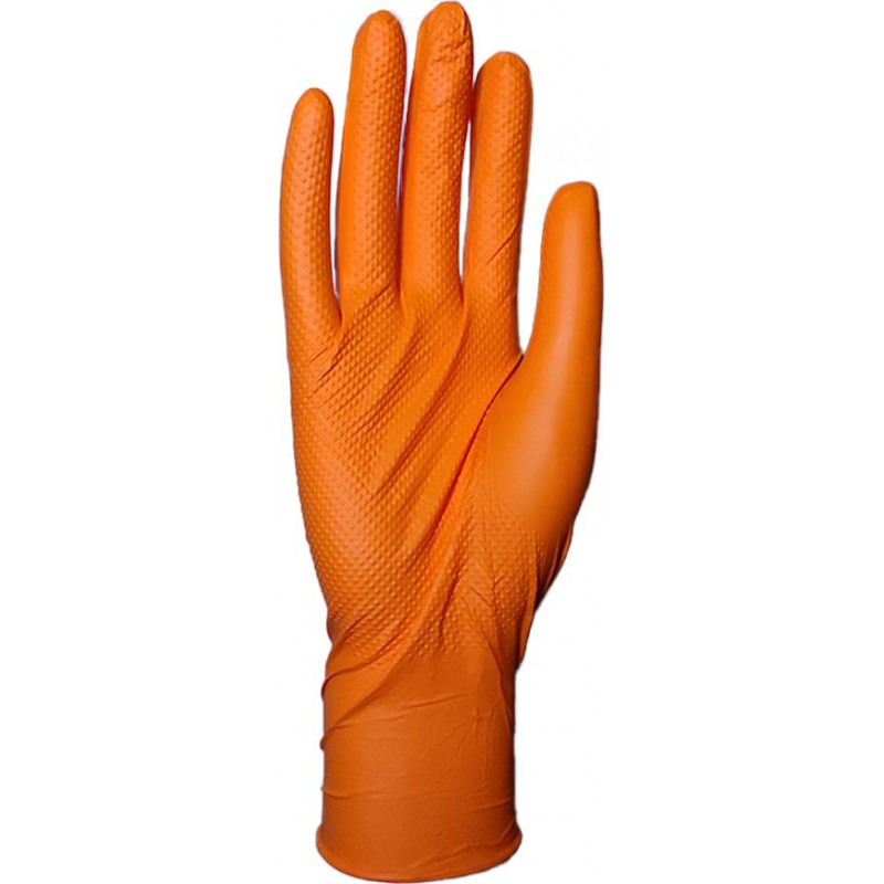 Nitrila cimdi bez pūdera Amadex, XL, oranži, izturīgi, 100 gab.